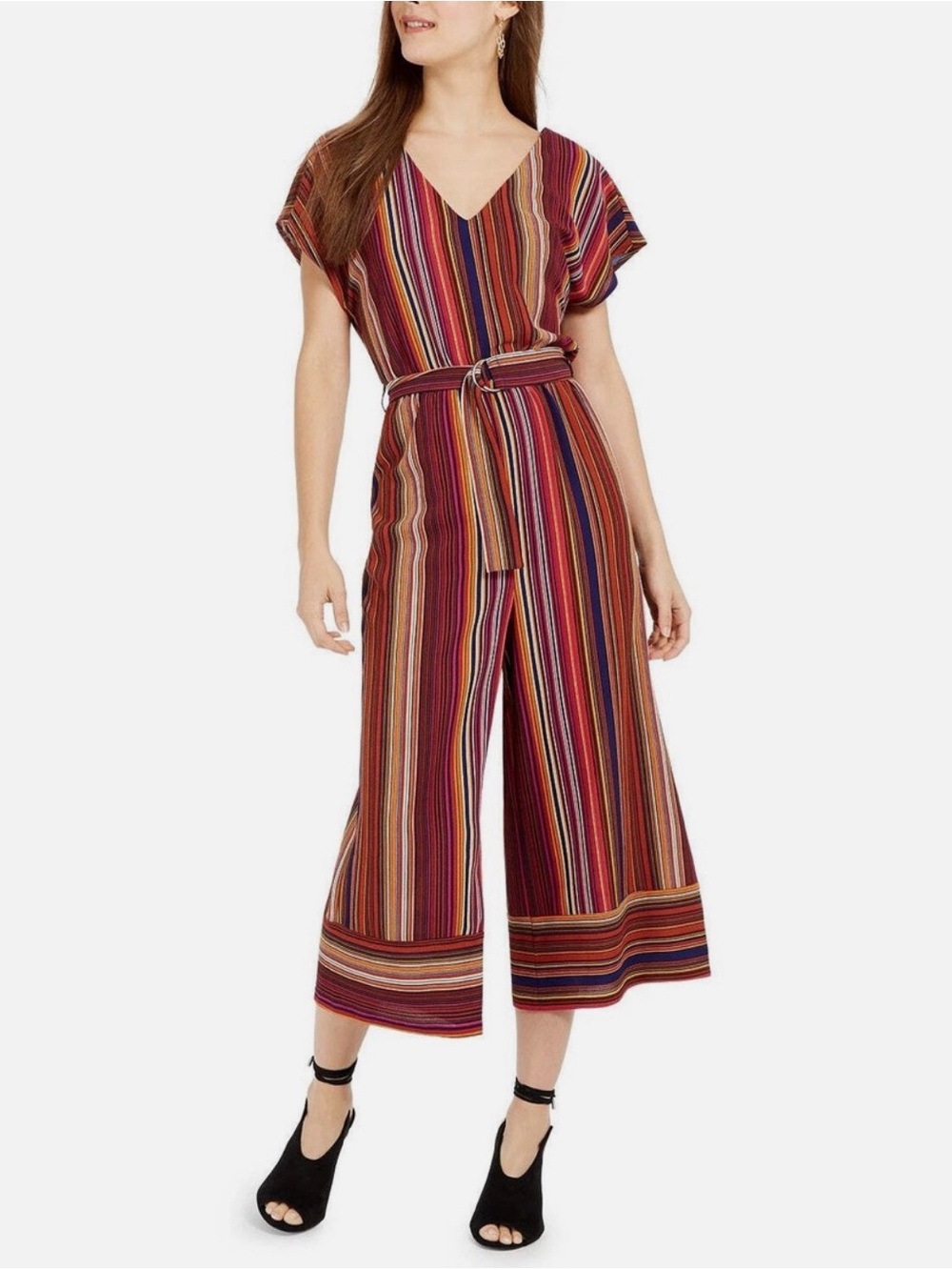 BeBop Multicolor Striped Jumpsuit with Belt